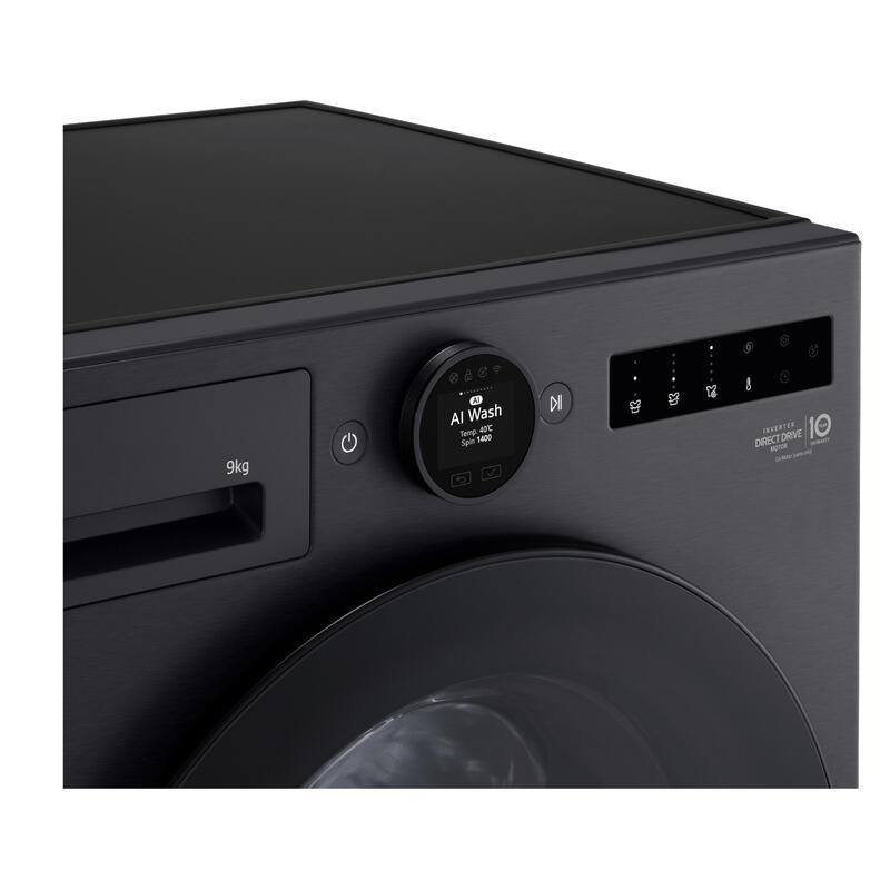 LG AI Front Load Washing Machine (Series 9) - Matte Black - Image 3