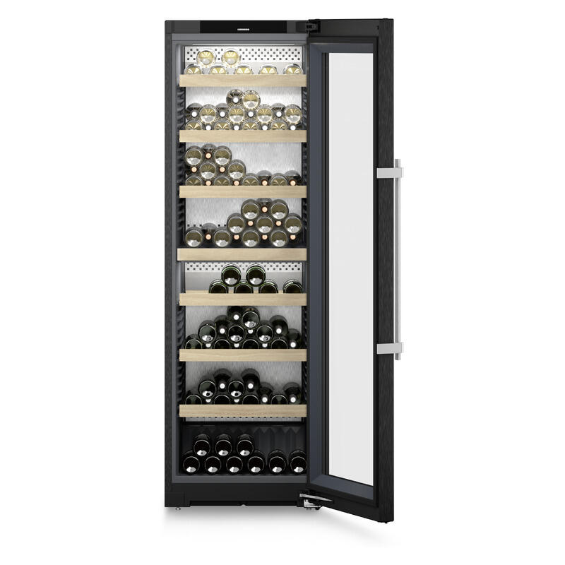 Liebherr 155 Bottle Dual Zone Freestanding Wine Cabinet - Black Steel - Image 3