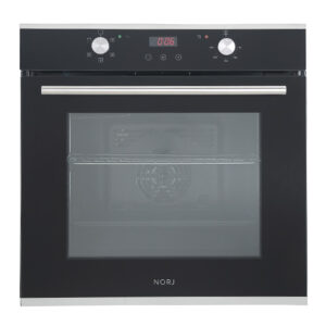 NORJ 60cm Oven - Black Glass/Stainless Steel