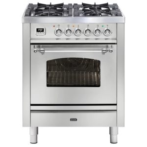 ILVE Nostalgie Freestanding Cooker White Bronze 70cm
