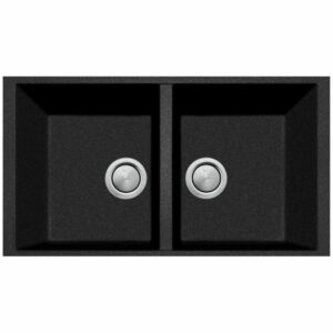 Oliveri Santorini Double Bowl Undermount Sink - Black