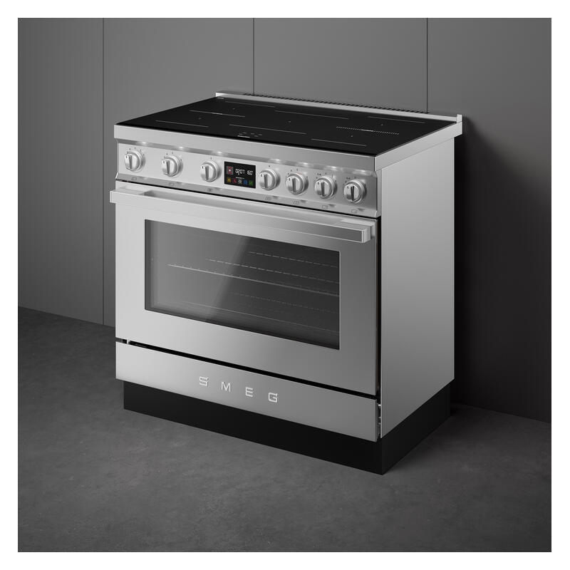 Smeg 90cm Portofino Induction Pyrolytic Freestanding Oven - Stainless Steel - Image 2