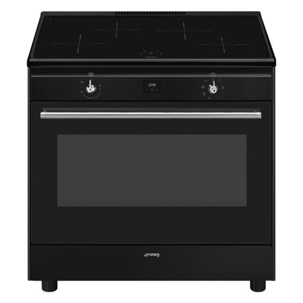 Smeg 90cm Free Standing Black Upright Induction Hob - Matte Black