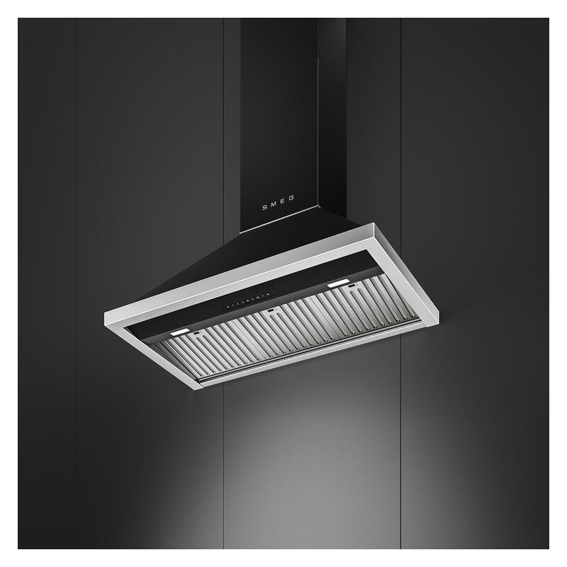 Smeg 90cm Portofino Canopy Rangehood - Anthracite - Image 2