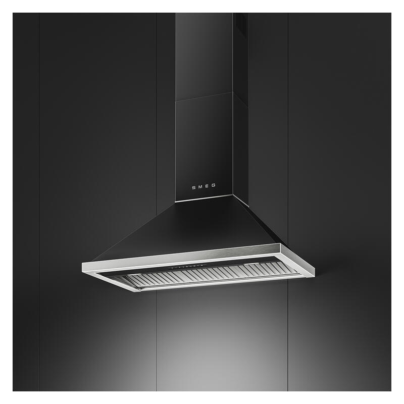 Smeg 90cm Portofino Canopy Rangehood - Anthracite - Image 3