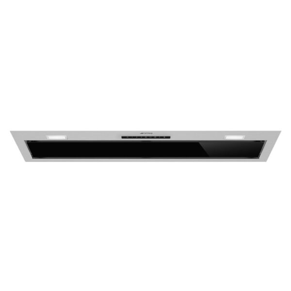 Smeg 90cm Integrated Hood - Black Glass/Stainless Steel
