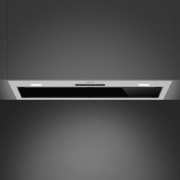 Smeg 90cm Integrated Hood - Black Glass/Stainless Steel - Image 2