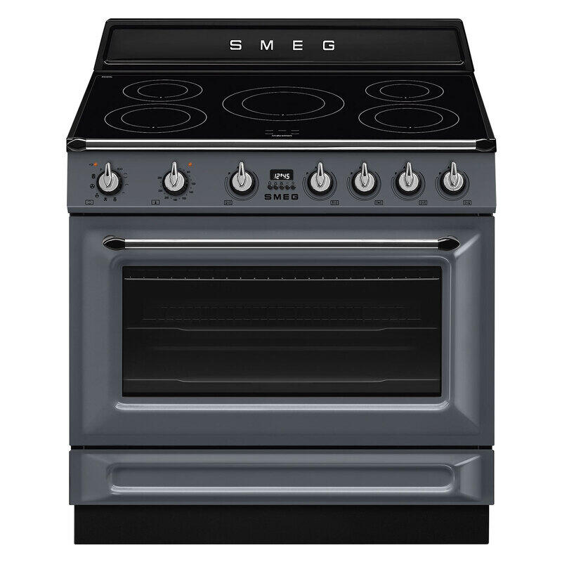 Smeg 90cm Victoria Induction Pyro Cooker - Slate Grey