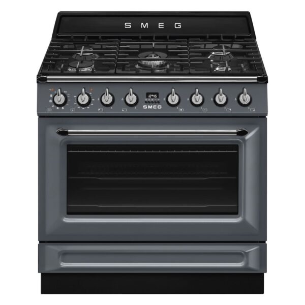 Victoria 90cm Slate Grey Dual Fuel Pyrolytic Freestanding Cooker