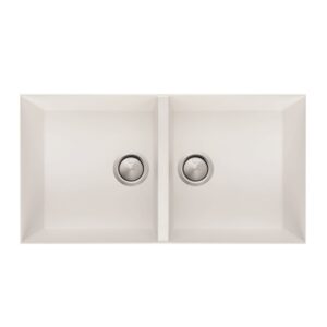 Oliveri Santorini Double Bowl Undermount Sink - White