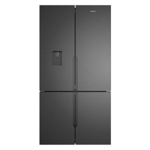 Westinghouse 564L Quad Door Fridge Freezer with Water Dispenser - Matte Charcoal Black